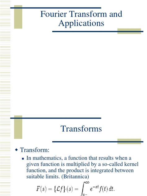 Fourier Transform Applications 的图像结果