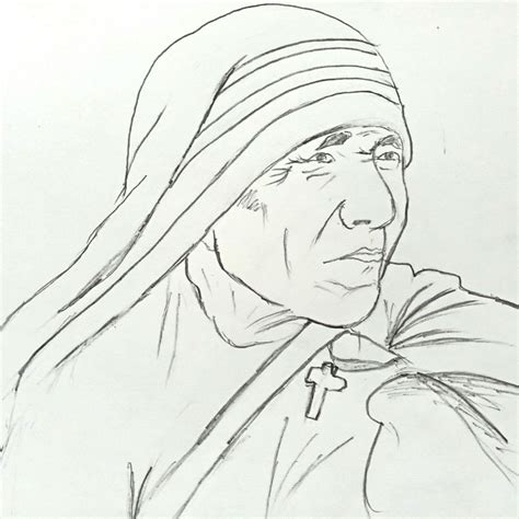 How to draw mother Teresa drawing step by step ok in 2025 | Unique drawings, Step by step ...