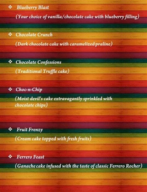 Menu at Cake Symphony, New Delhi, C 1/8 Near Iit Gate