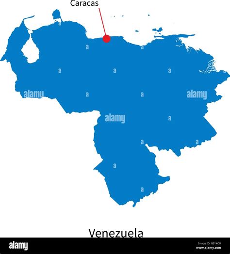 Detailed vector map of Venezuela and capital city Caracas Stock Vector Image & Art - Alamy