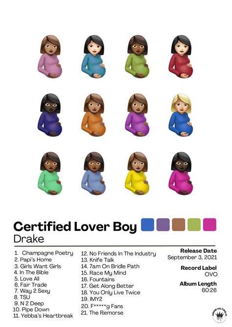 Drake Certified Lover Boy Album Cover Poster, Wall Art, Printable ...