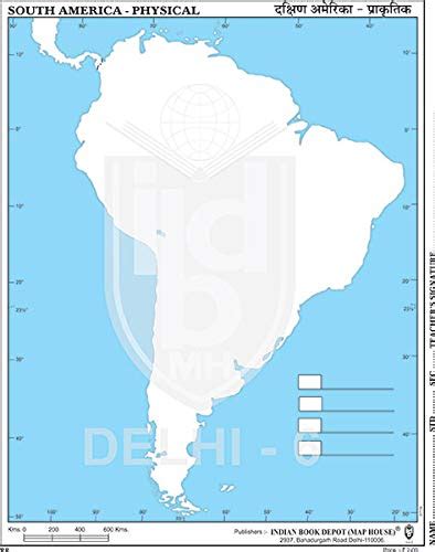 Small Outline Practice Map Of South America Physical 100 Maps ...