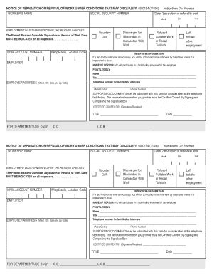 how to get a separation notice from a job Forms and Templates ...