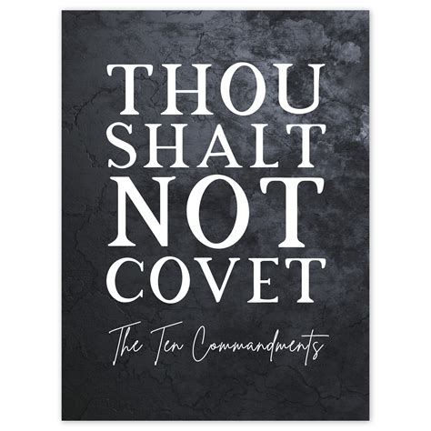 Ten Commandments Thou Shalt Not Covet Christian Bible Verse Quote ...