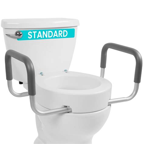 Vive Toilet Seat Riser with Handles - Raised Toilet Seat with Padded ...