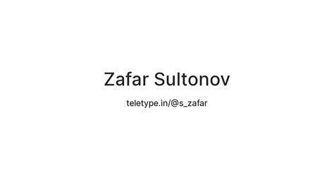 Zafar Sultonov — Teletype