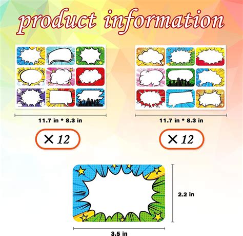 Buy Superhero Name Tags Labels Stickers 216 Counts Colorful Large ...