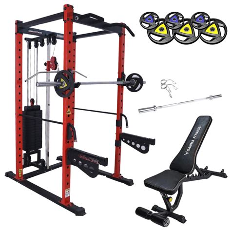 Power Rack PR-40 Fibre stack With Olympic 7ft Barbell, Olympic Rubber ...