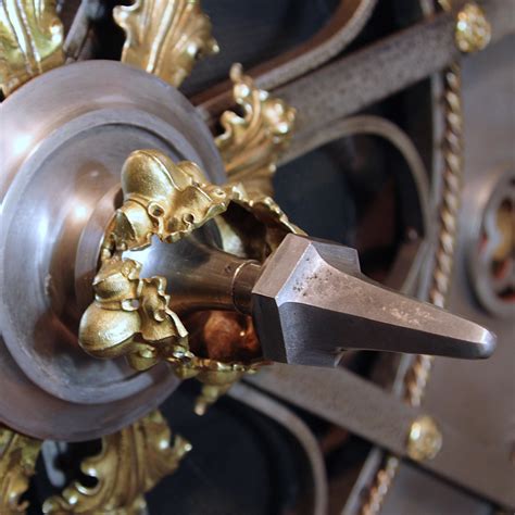 Monumental Detroit Gothic Medieval Renaissance Revival Brass and Steel Chandelier at 1stDibs