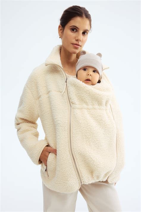 MAMA Before & After Babywearing teddy jacket - Cream - Ladies | H&M IN