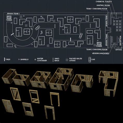 3D Design of airsoft / laser tag indoor arena layout | Freelancer