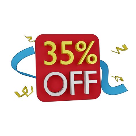 3d illustration of 35 percent discount 20994934 PNG
