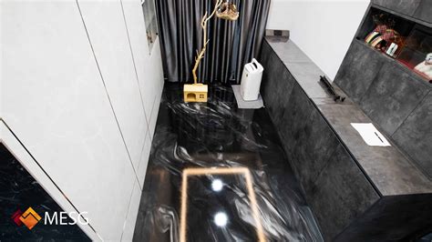 Cosmic Black Marble Flooring
