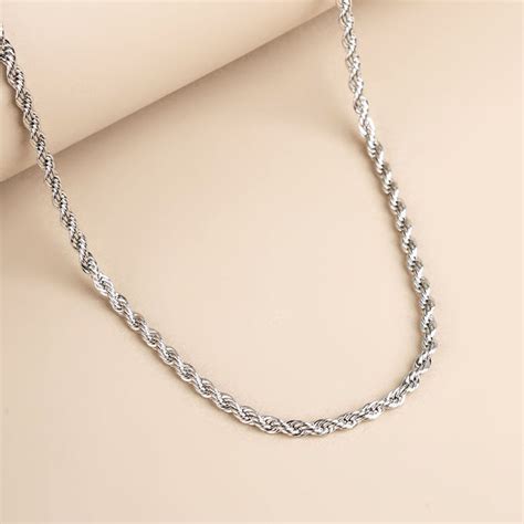 Silver-Toned Rope Chain for Men – PALMONAS