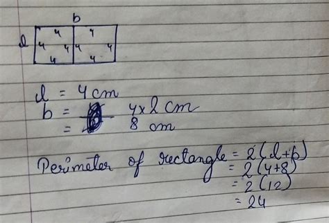 A rectangle is cut into 2 squares of same side if the perimeter of ...