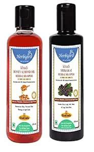 Buy Herbigiri Khadi Honey Almond Oil & Shikakai Herbal Shampoo 420ml ...