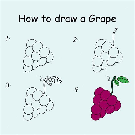 Step by step to draw a grape drawing tutorial a grape drawing lesson ...