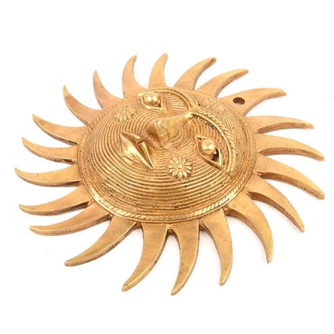 Tribal Surya (Sun) Wall Hanging (Brass Statue)