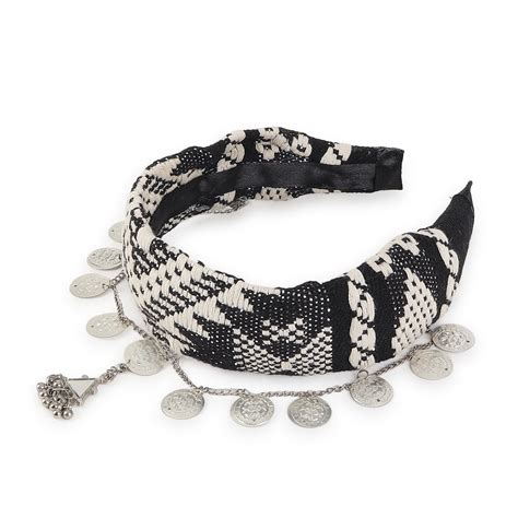 TIPY TIPY TAP FRONT CHAINS HAIRBAND - BLACK & WHITE – Tipy Tipy Tap