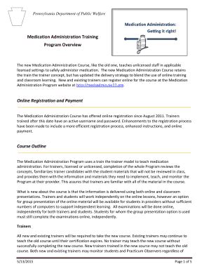 Fillable Online The new Medication Administration Course, like the old ...
