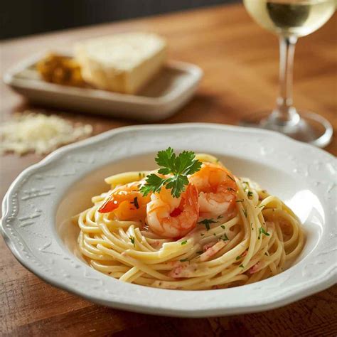 Shrimp Alfredo Linguine with Fresh Parsley | Cooking Kart