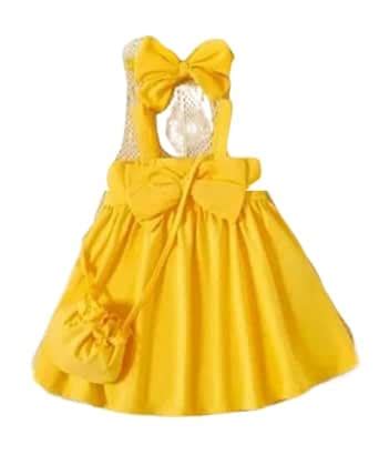Buy Yellow Kids Girls Cotton Blend Dress_NCC_dress010_0-12m,Yellow at ...