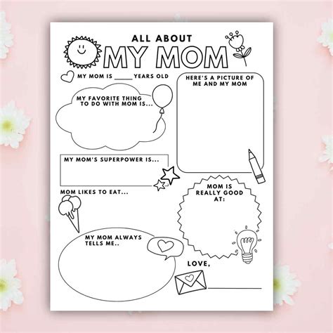 All About My Mom Printable (Free Worksheet) - MindyMakes
