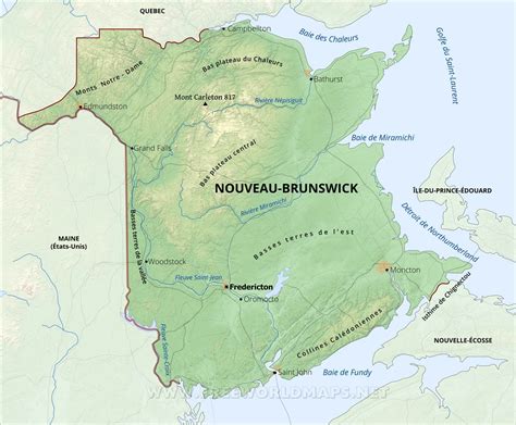 Carte du Nouveau-Brunswick