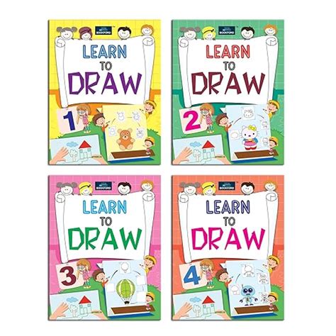 BOOKFORD Learn to Draw & Copy Coloring Books for Kids - (Set of 4 ...