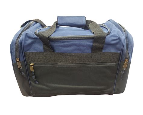 Wholesale 17" Navy Duffel Bags with Black Straps - DollarDays