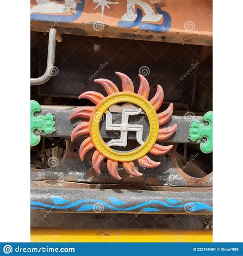 Beautiful Indian Traditional Ritual Symbol Swastik and Sun Metal Sign ...