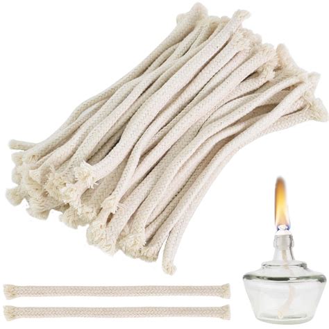 Kioiner 50Pcs Oil Lamp Wicks, 1/4" Round Cotton Oil Lamp Wicks Burner ...