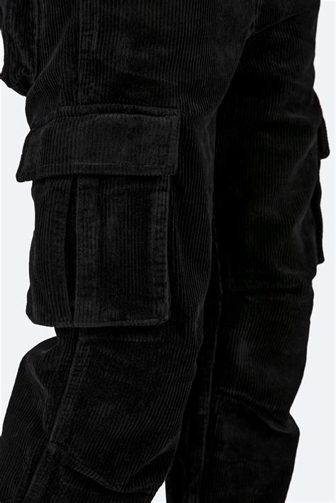 Vintage Corduroy Cargo Pants - Black in 2024 | Black pants men, Black ...