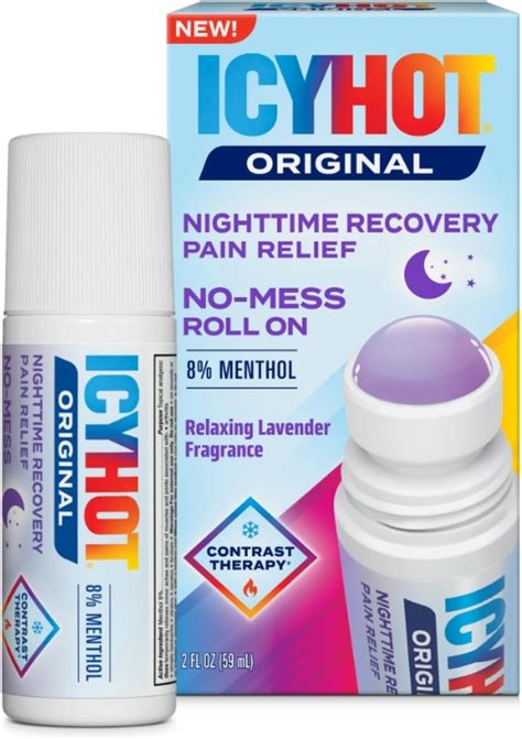 Amazon.com: Icy Hot Nighttime Recovery No-Mess Pain Relief with Roll-On ...