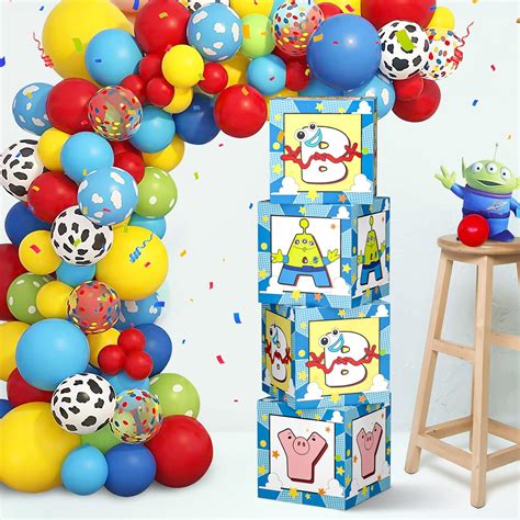 Buy Toy Inspired Story Decorations Balloon Box, 4 PCS Birthday Party ...