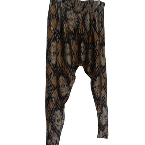 Lisa Brown Silk Pants Size M Black / Brown / Cream (s)