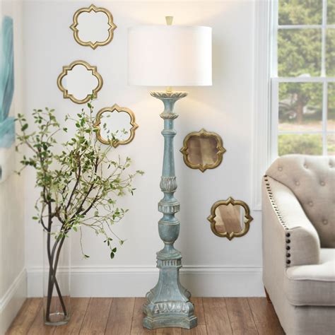 Alana Distressed Blue Floor Lamp | Farmhouse floor lamps, Blue floor ...