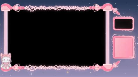 animated kitten twitch kick premade stream overlays package, vtuber ...
