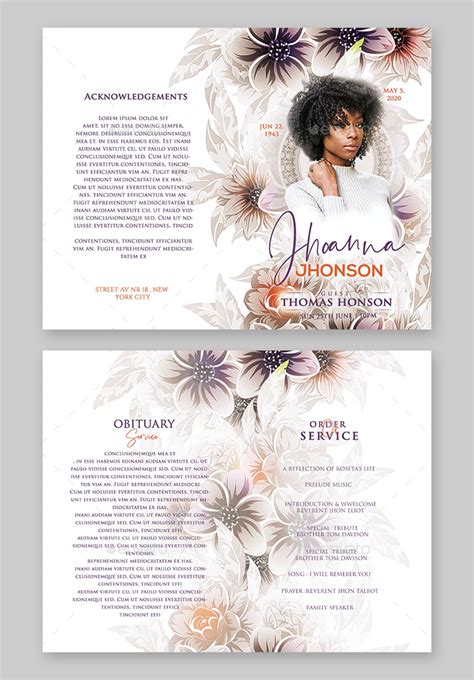 Funeral Program Template PSD - ksioks