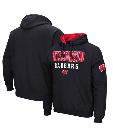 Colosseum Men's Wisconsin Badgers Sunrise Pullover Hoodie In Black ...