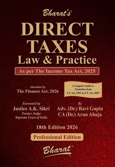 Bharat's Direct Taxes Law & Practice by Adv. (Dr.) Ravi Gupta & CA (Dr ...