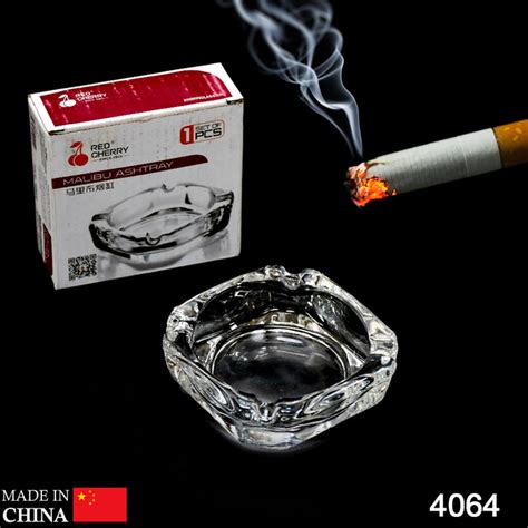 Glass Brunswick Crystal Quality Cigar Cigarette Ashtray Round Tabletop ...