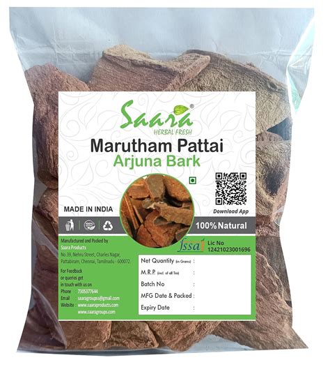 Buy Saara HERBAL FRESH Marutham Pattai,400g, Terminalia Arjuna Bark ...