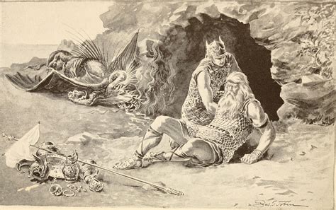 Beowulf Fights Dragon