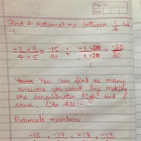 Find 4 rational no. betweenbetween -3/4 and -1. - Brainly.in