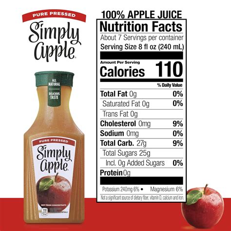 Buy Simply Apple Juice, 52 fl oz, 100% Juice, Not from Concentrate ...