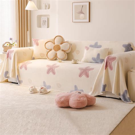 Ocean Stars Print Luxury Velvet Plush Sofa Throw | HOKIPO – HOKIPO ...