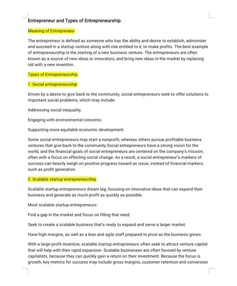 Types Of Entrepreneurship