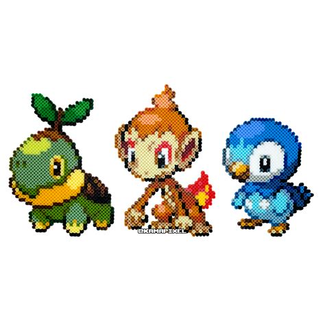 Pokemon Gen 4 Starters Bead Art by KamaPixel on DeviantArt