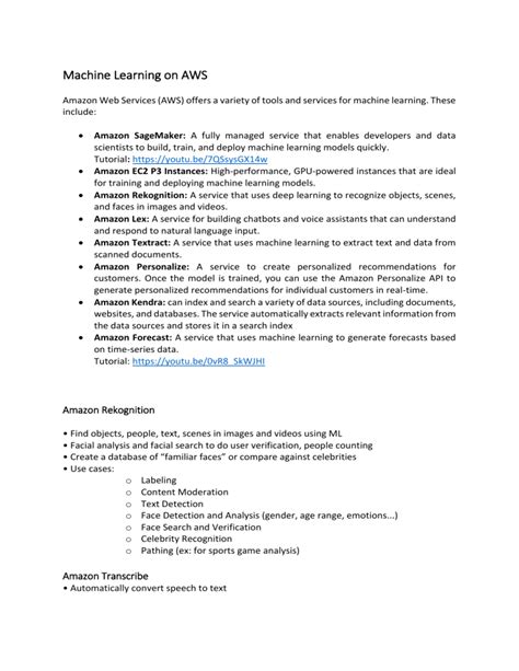 AWS Machine Learning 的图像结果